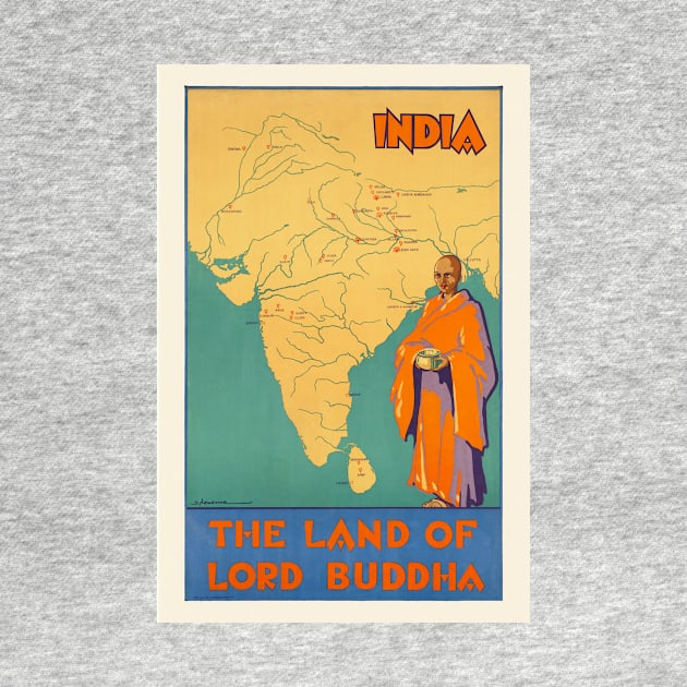 India The land of Lord Buddha Vintage Poster 1930 by vintagetreasure